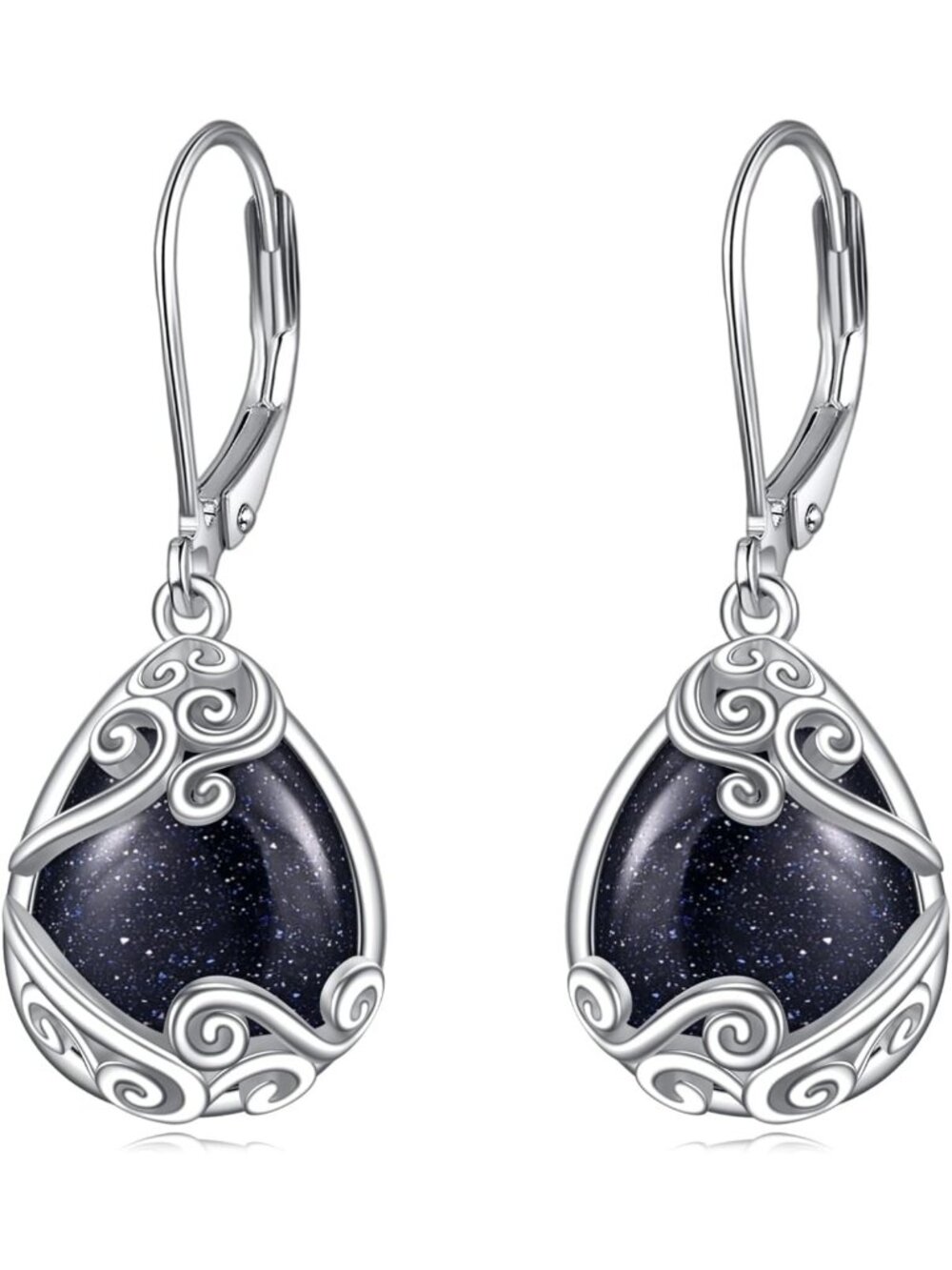 Elegant Moonstone Filigree Drop Earrings | 925 Sterling Silver Dangle Jewelry